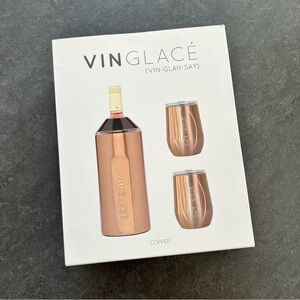 VINGLACÉ | wine chiller & tumblers gift set copper color, never used